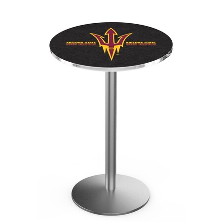 Holland Bar Stool Co 42" Stainless Steel Arizona State Pub Table, Pitchfork L214S4228ArizSt-F